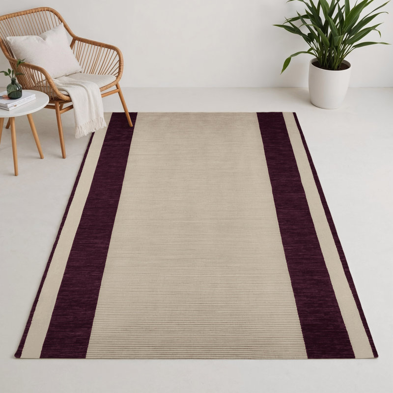 Tapis intérieur / extérieur beige HorizontalStripes, Rectangulaire 3 pi x 5 pi