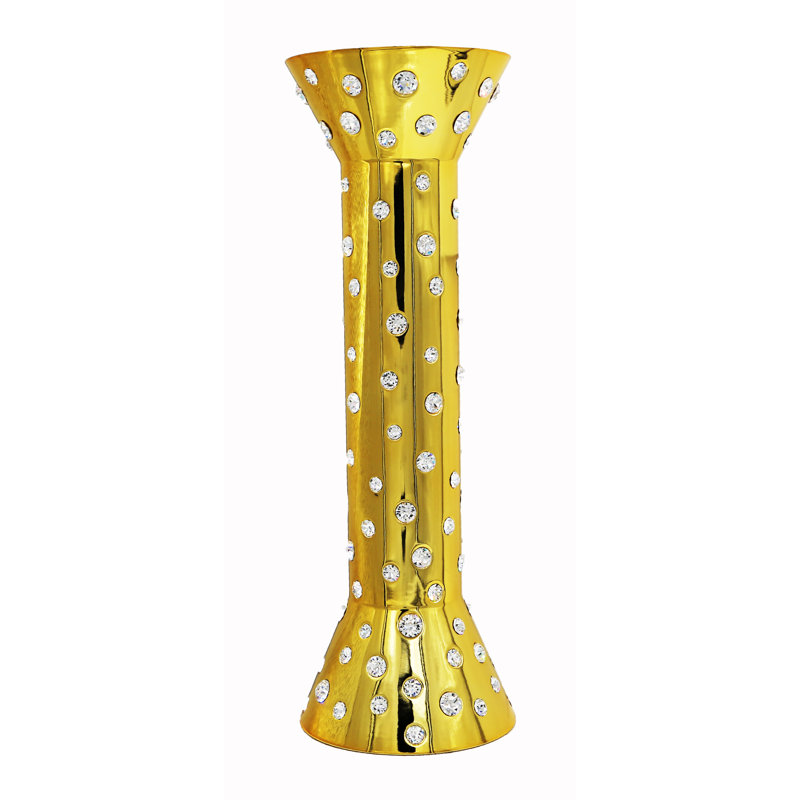 Stella 8'' H Polymer Tabletop Candlestick, Gold