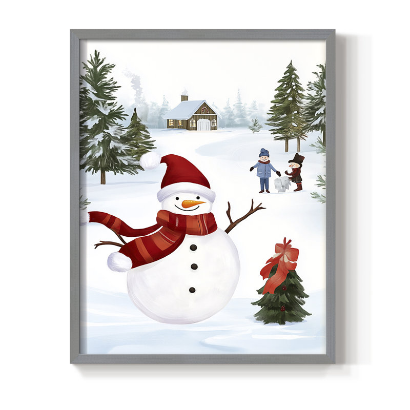 «Christmas Holiday Art» CECIX, reproduction d'art encadrée, Gris, H 11 po x l 9 po