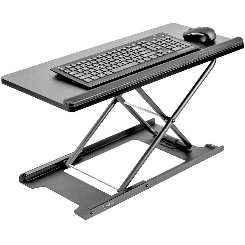 VIVO Black Ergonomic Heavy-Duty Scissors Lift Keyboard and Mouse Riser 27", DESK-V000P