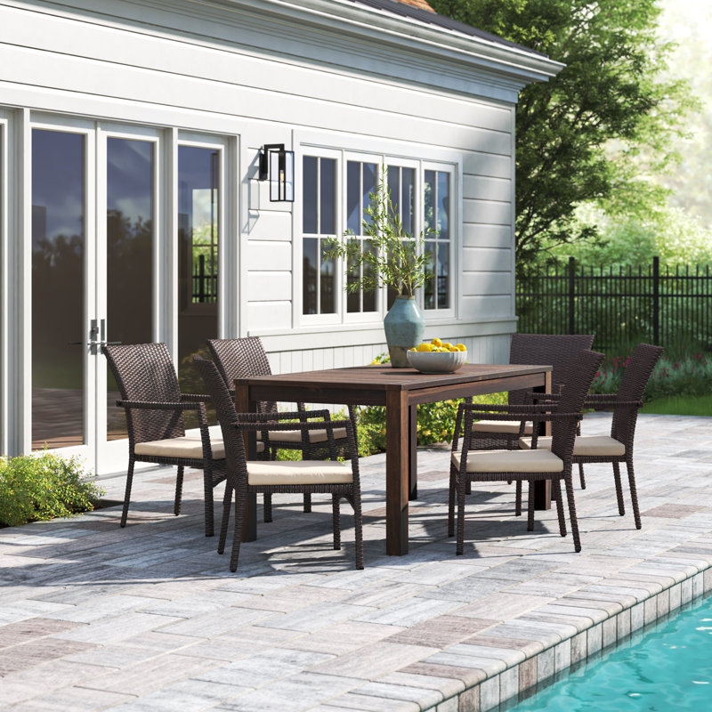Aaruhi Rectangular 6 - Person 69'' Long Dining Set with Cushions