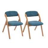 Dining Folding Chair with Linen Seat