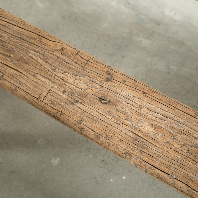Lily's Living Vintage Noodle Bench, Weathered Natural Wood Finish , 20" H x 50" W x 5.5" D
