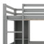 Lit mezzanine avec bureau sous le lit, cadre de lit mezzanine en bois massif avec tablettes de rangement pour adolescents-552068772