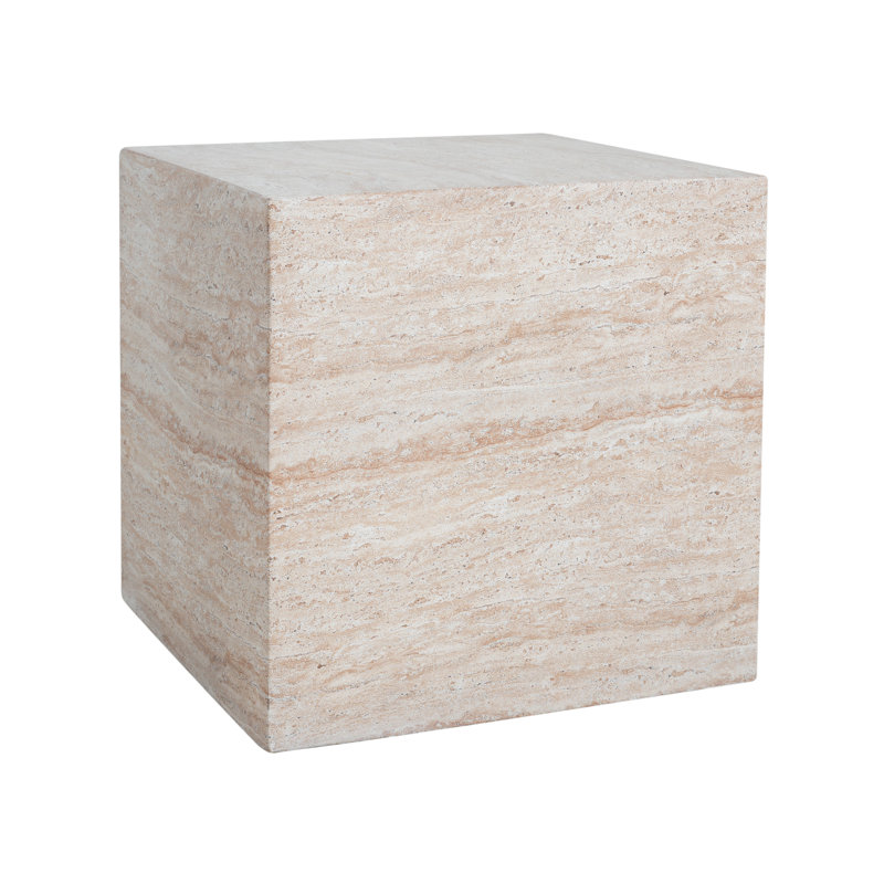 Table d'appoint carrée en travertin pour l'extérieur ou l'intérieur | Idée de cadeau