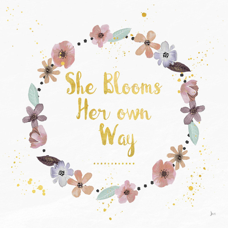 «Simply Amazing I Bloom» par Jess Aiken - Art textuel sur toile tendue, H 12 po x l 12 po, Toile tendue, Non