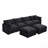Modular Sectional Sofa, 130.7 Inch U Shaped Couch Set For Living Room, 4-Seater Comfy Cloud Couches With Movable Ottoman, Diy Combination, Chenille-1119784313