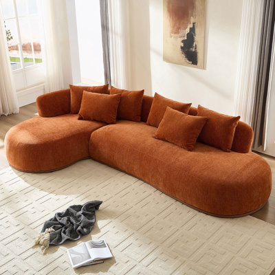 Oversized L-Shape Sectional Sofa With Deep Seat And Left Chaise, Modern And Comfortable For Living Room