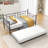 Twin Size Daybed Metal Frame With Trundle Set, Twin Day Bed Sofa, Daybed And Roll Sofa Bed For Guest Room, Bedroom, Living Room, Victorian Style, Black