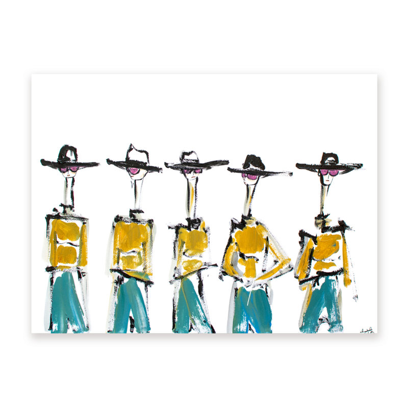 Hats And Slacks Print by Chauncey Jacks, 12" H x 16" W x 1.5" D, Wrapped Canvas, Does Not Apply