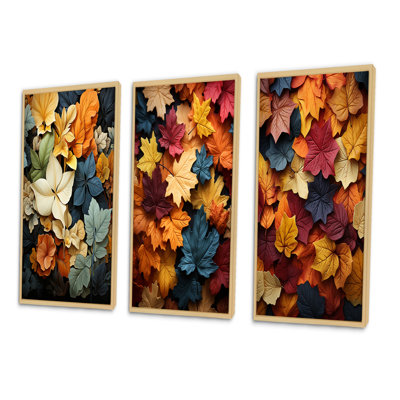 Ensemble d'imprimés 3 pièces - Feuilles d'automne