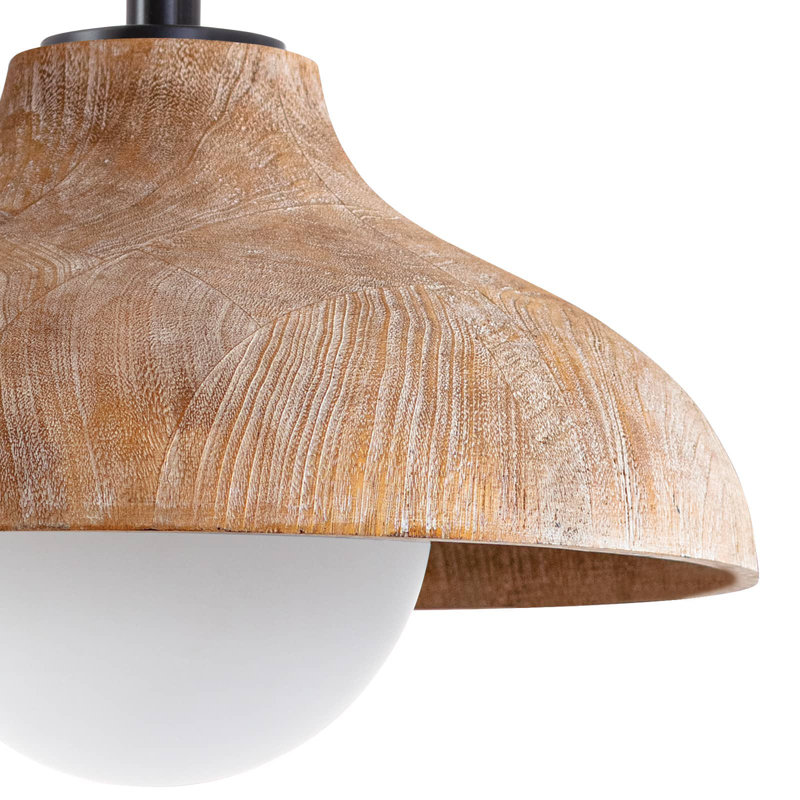 Surfside Wood Pendant, Brown Genuine Leather