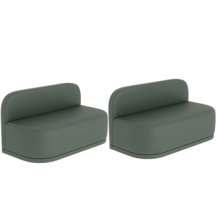 Ensemble de 2 bancs rembourrés en similicuir