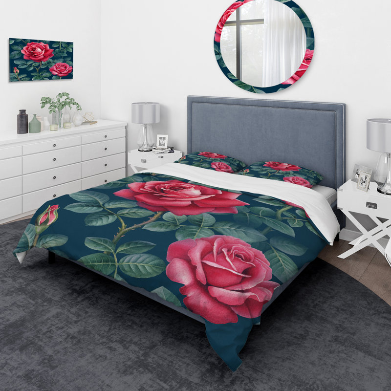 Ensemble de housse de couette rétro, Housse de couette double / grand et 2 taies
