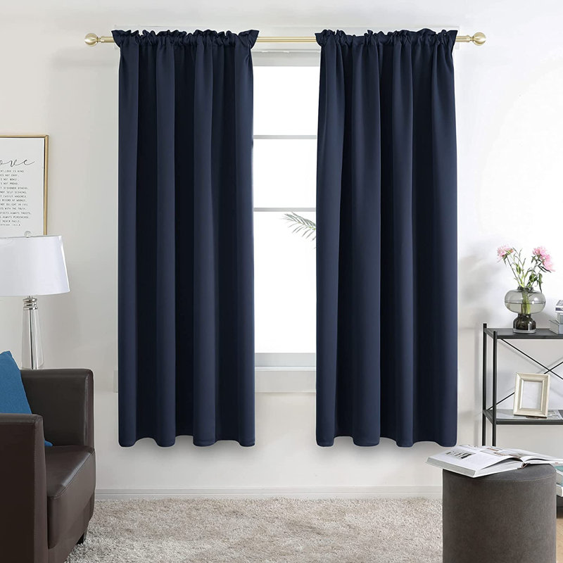 Northmoore Room Darkening Curtain Pair, Navy Blue, 42" W x 95" L