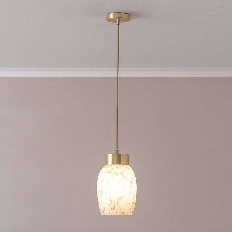 1 - Light Brushed Gold Pendant, No