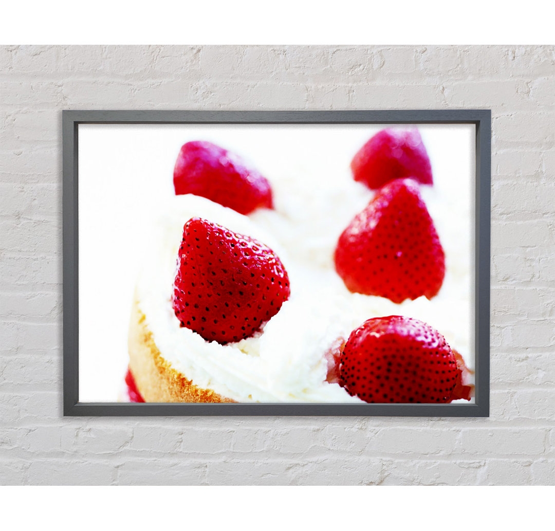 Strawberry Cream Pie - Einzelner Bilderrahmen Kunstdrucke auf Leinwand