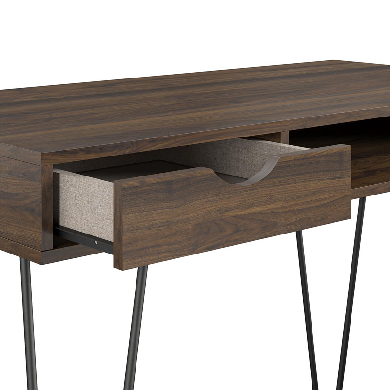 Bollitree Metal Base Writing Desk, Walnut