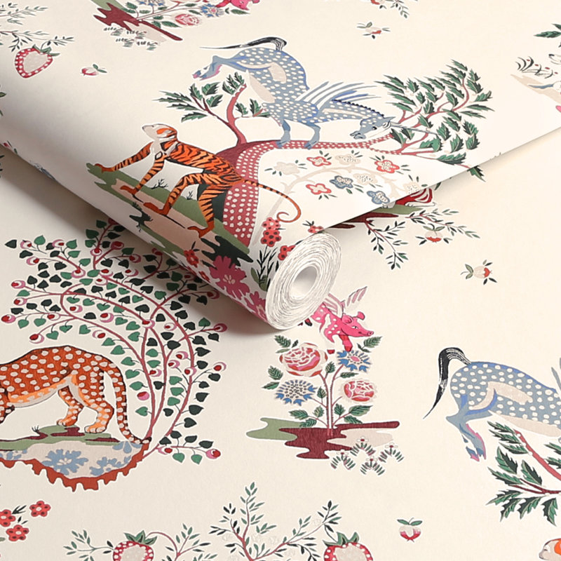Cath Kidston Painted Kingdom Floral Wallpaper, Beige