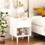 Table de chevet moderne 22,4 po H blanche avec un tiroir et une tablette ouverte, bouton à garniture dorée, ajout de décoration de chambre à coucher, cadre 22,4 po
