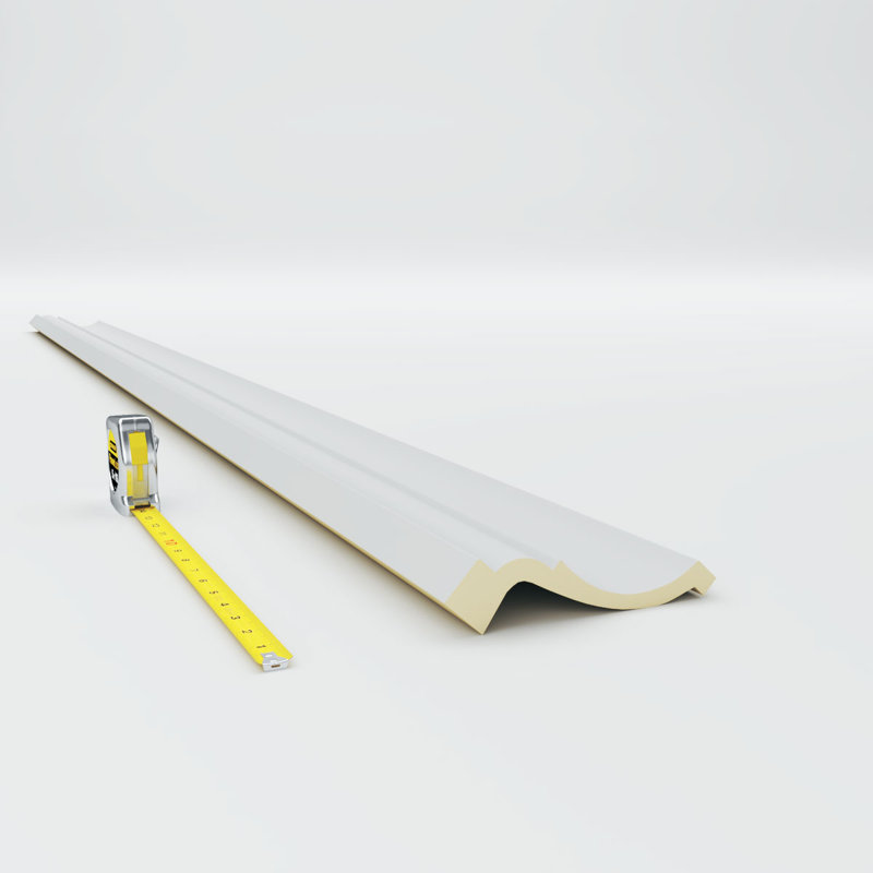 Primed Moisture Resistant Urethane Crown Moulding Sample, 12 in