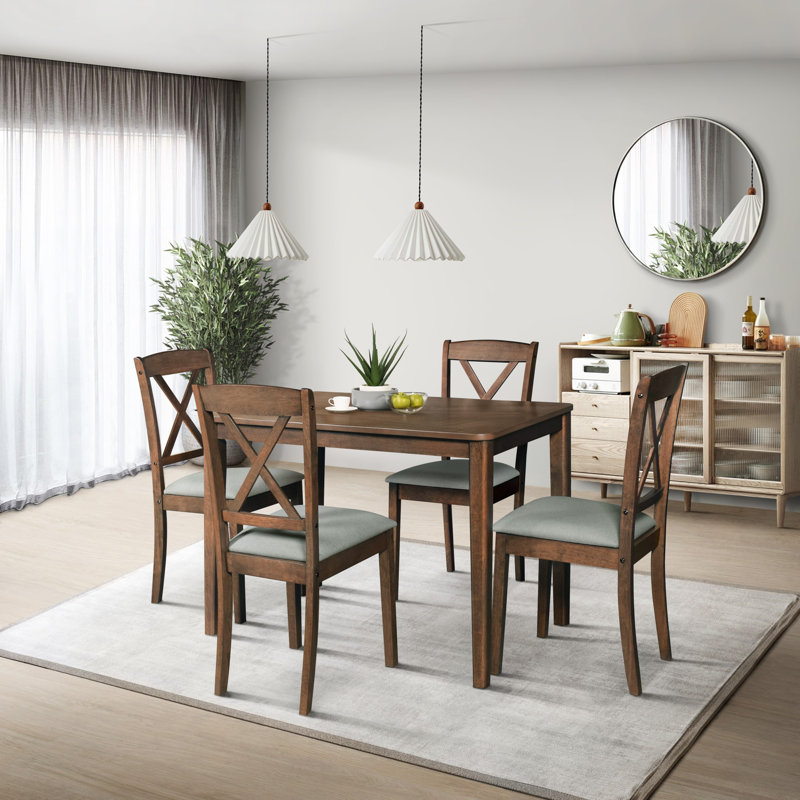 5 Pieces Dining Set, Brown
