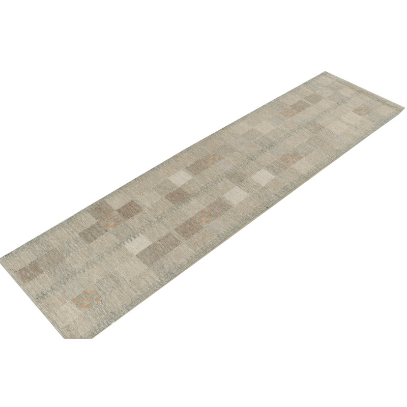 Scandinavian Wool Geometric Area Rug, Runner 2'6" x 8'