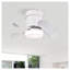 21 Inch Small Space Ceiling Fan with Lights and Remote Control, Flush Mount Ceiling Fan with 3 Color Temperatures, DC Motor Low Noise Ceiling Fan for Kitchen Bedroom Dining Room Patio (Matte White)
