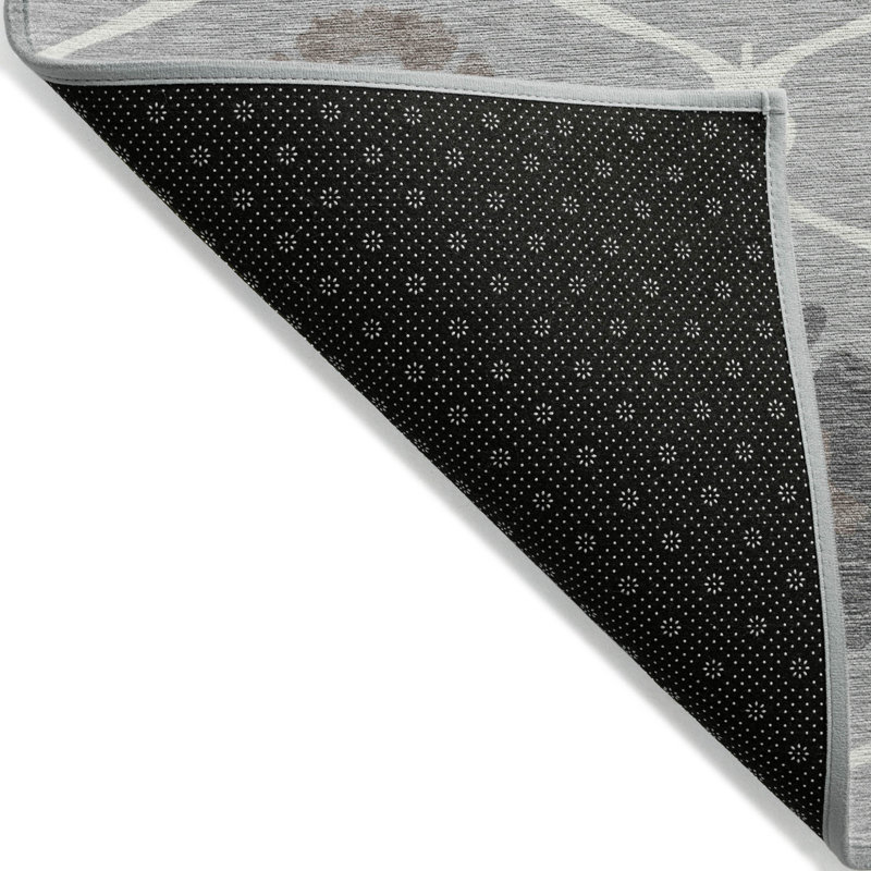 3' X 5' Gray Charcoal And Brown Medallion Washable Indoor Outdoor Area Rug