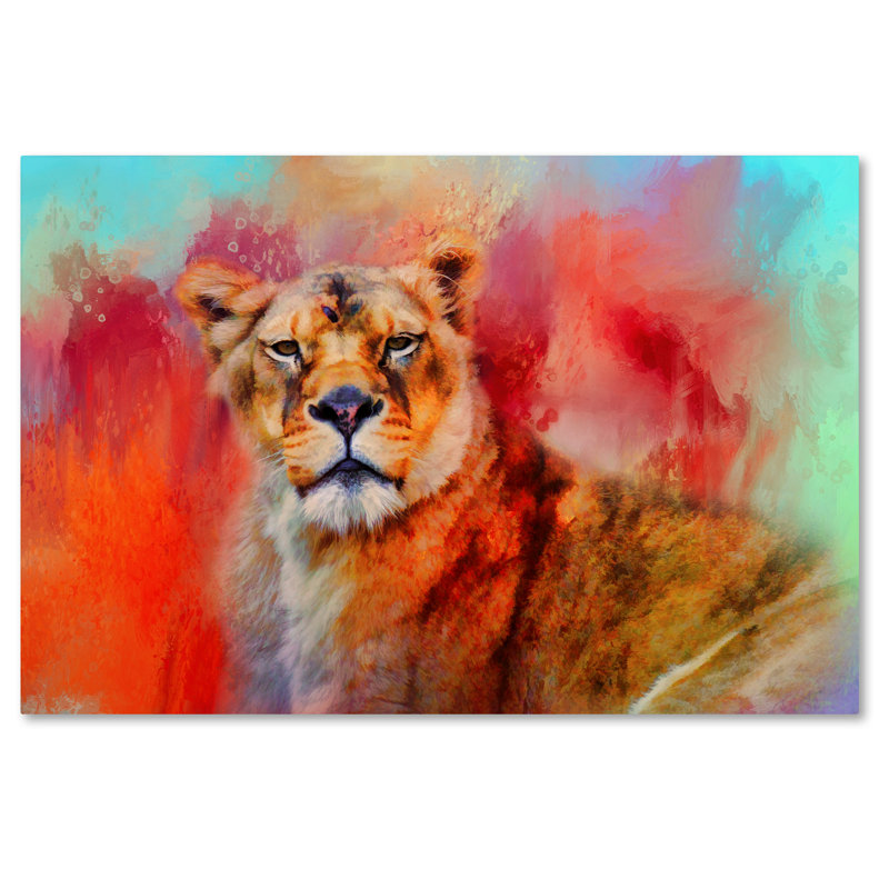 « lionesss », reproduction d’impression sur toile tendue, H 22 po x l 32 po
