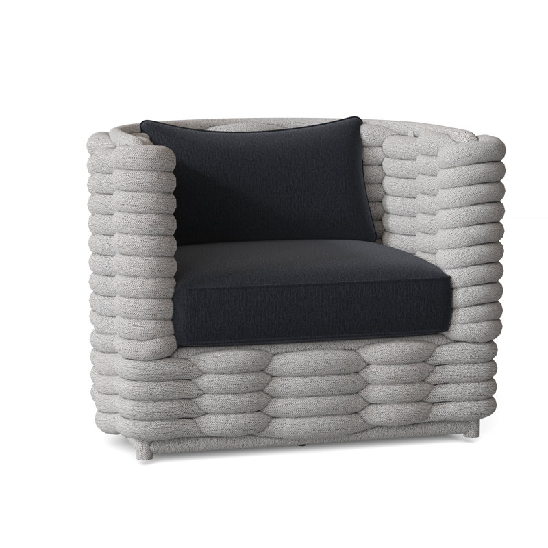 Wailea Swivel Patio Chair with Cushions, Nordic Gray, Grey Chenille 6028-021