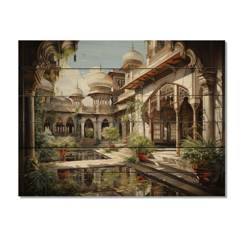 «Indian Art Palace Splendor» sur impression sur bois, H 24 po x l 32 po x P 0,78 po