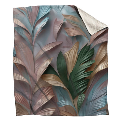 Couvertures texturées à motif de feuilles