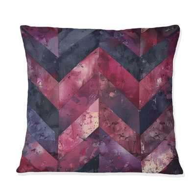Magenta Chevron Glam III - Coussin décoratif transitionnel