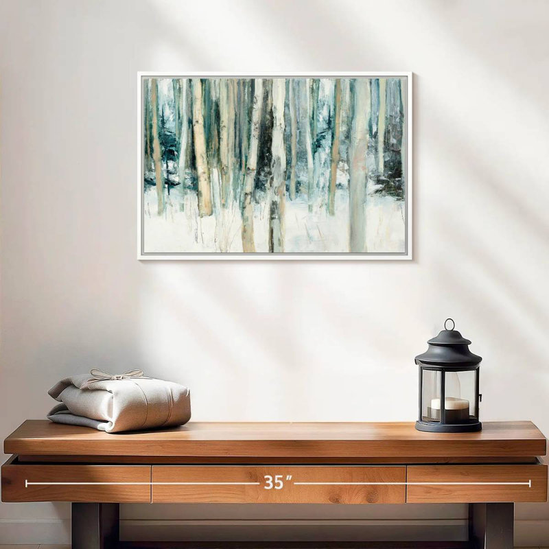Winter Woods III, Cadre flottant blanc, 19 po x 13 po