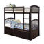 Lit simple superposé avec échelle, barrière de sécurité, lit gigogne simple à 3 tiroirs pour chambre d'adolescent, mobilier de chambre d'amis (blanc)-70097452
