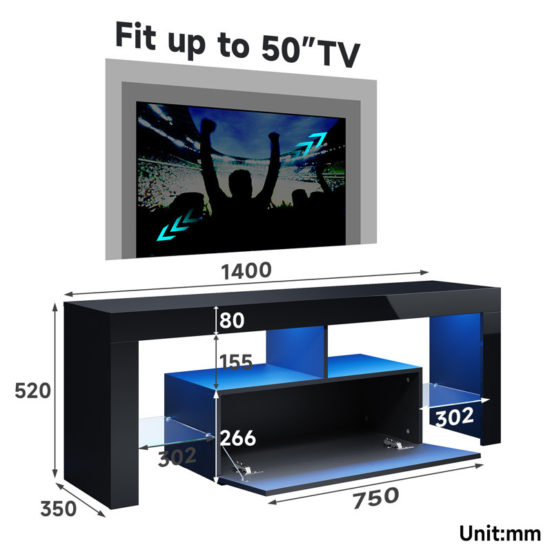 Nyangel TV Stand for TVs up to 60", Black