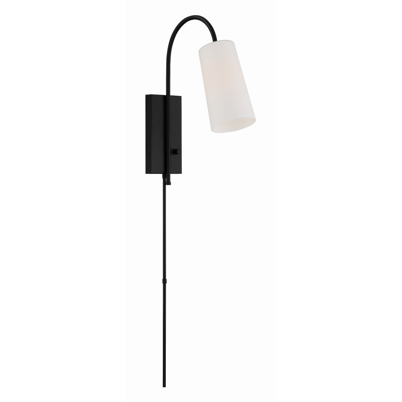 Applique murale en laiton vieilli 1 lumière Alexa, Noir