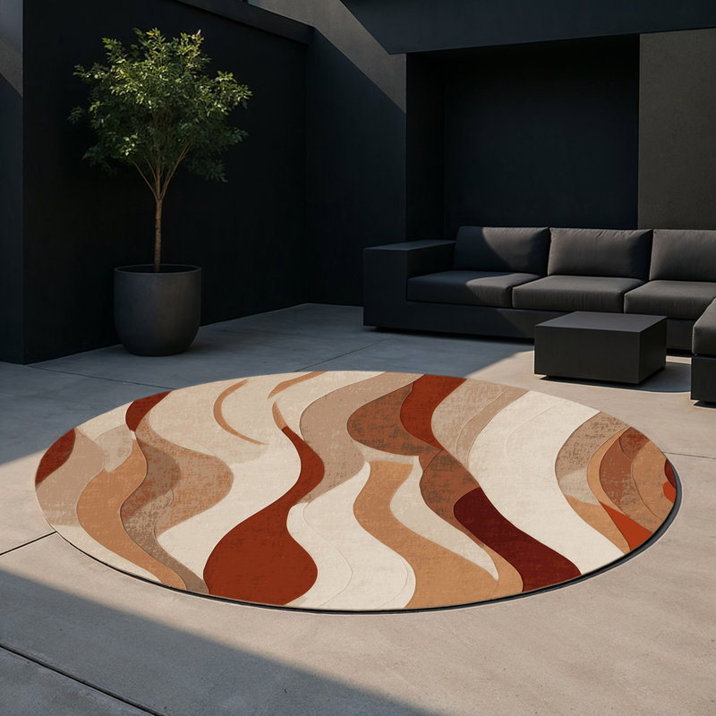 Tapis intérieur et extérieur Dune Serenade, Rond 5 pi