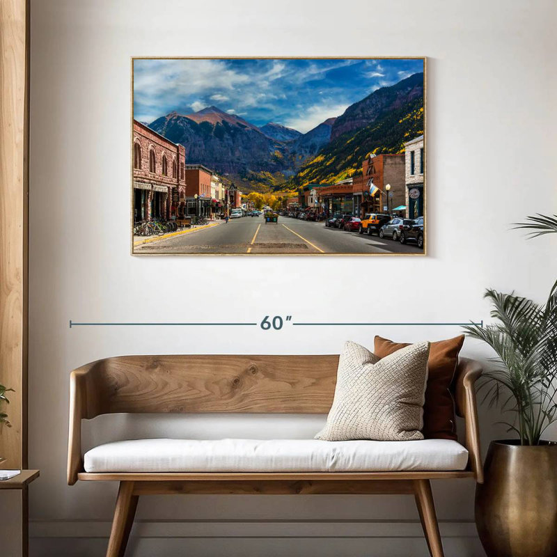 Petite ville de Telluride, Cadre flottant en bois naturel, 43 po x 29 po