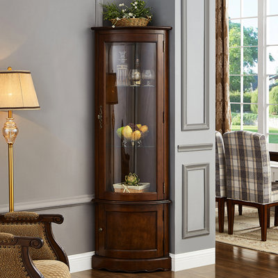 Vitrines en bois massif noisette + verre