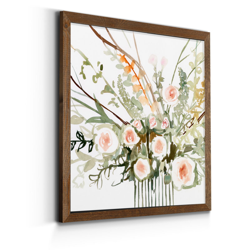 Fleurs de foraged II-imprimé, H 27,5 po x l 27,5 po x P 1,5 po, Toile avec cadre érable