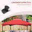 Auvent de remplacement pour pavillon de jardin 10 pi x 12 pi, rouge vin, 2 toits avec trous de drainage et ventilation remarquable de 12 pi, bonne circulation d'air