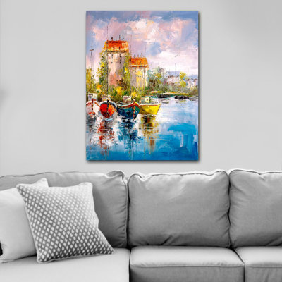 Superbe peinture sur toile décorative de 27,6 po x 39,4 po | 100% toile de coton, cadre 100% bois (épaisseur: 1,2 po) | Parfait pour le décor du salon et de la chambre à coucher, des couleurs vives et un design élégant