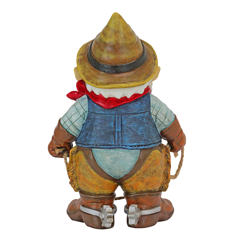 Statue gnome campagnard Cowboy de campagne
