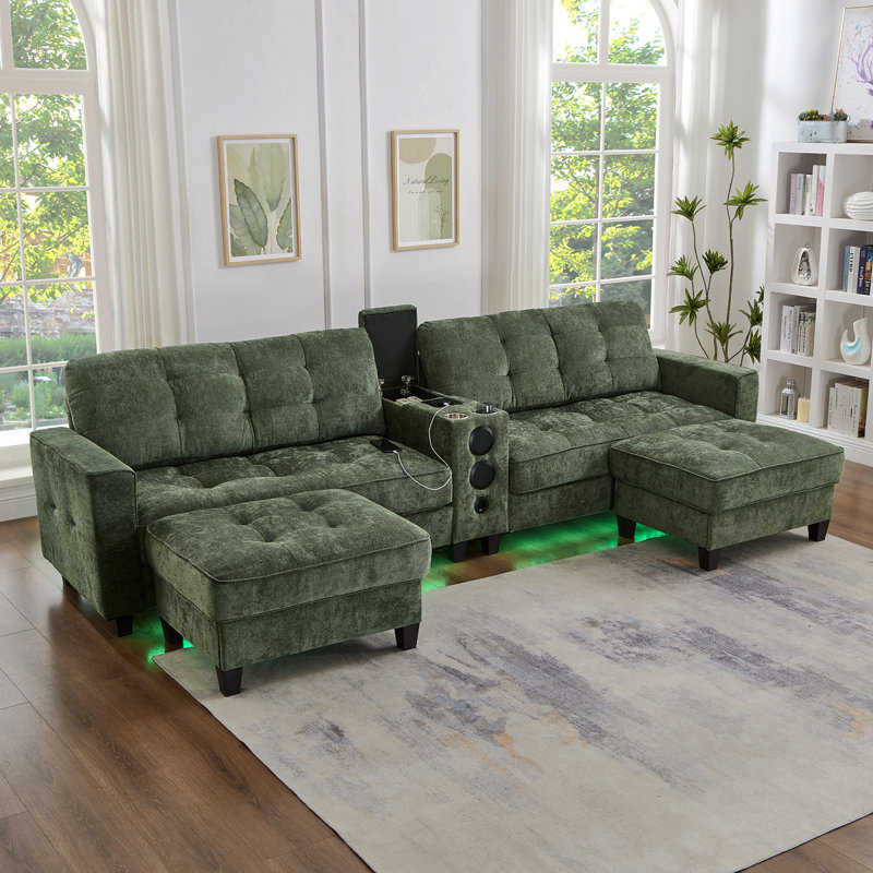 Canapé modulaire Modern, Chenille verte