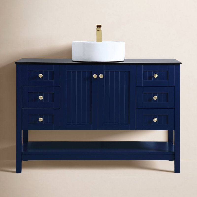 Ensemble de meuble-lavabo simple 48 po , Bleu