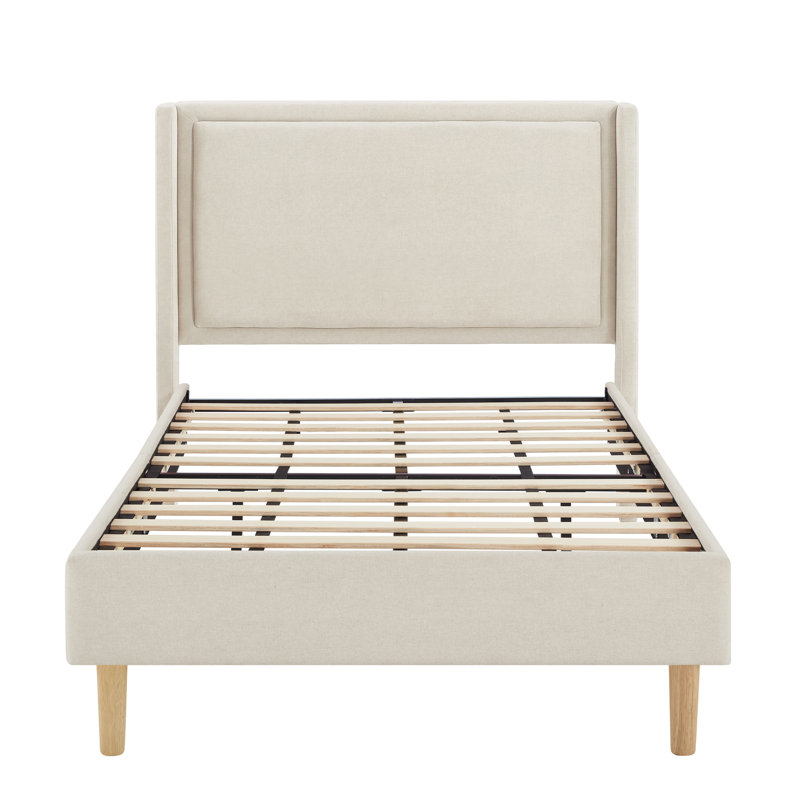 Lit simple tapissier Callie Kids, Cream Linen
