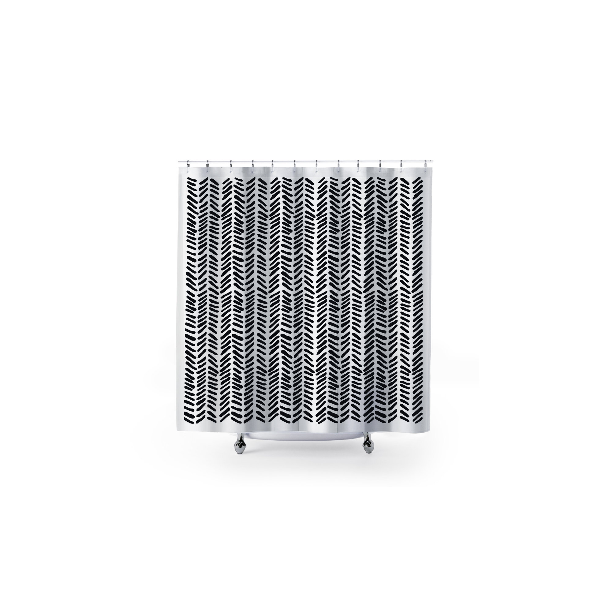 Thora Tribal Shower Curtain, ThoraVee Black