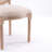 French Design Dining Chair (2pcs). Solid Wood Frame, Linen. Cream Color, Oval Back Seat, Legs 2 . Elegant Frame. Linen Fabric Back, Comfortable Padded Strong For Support